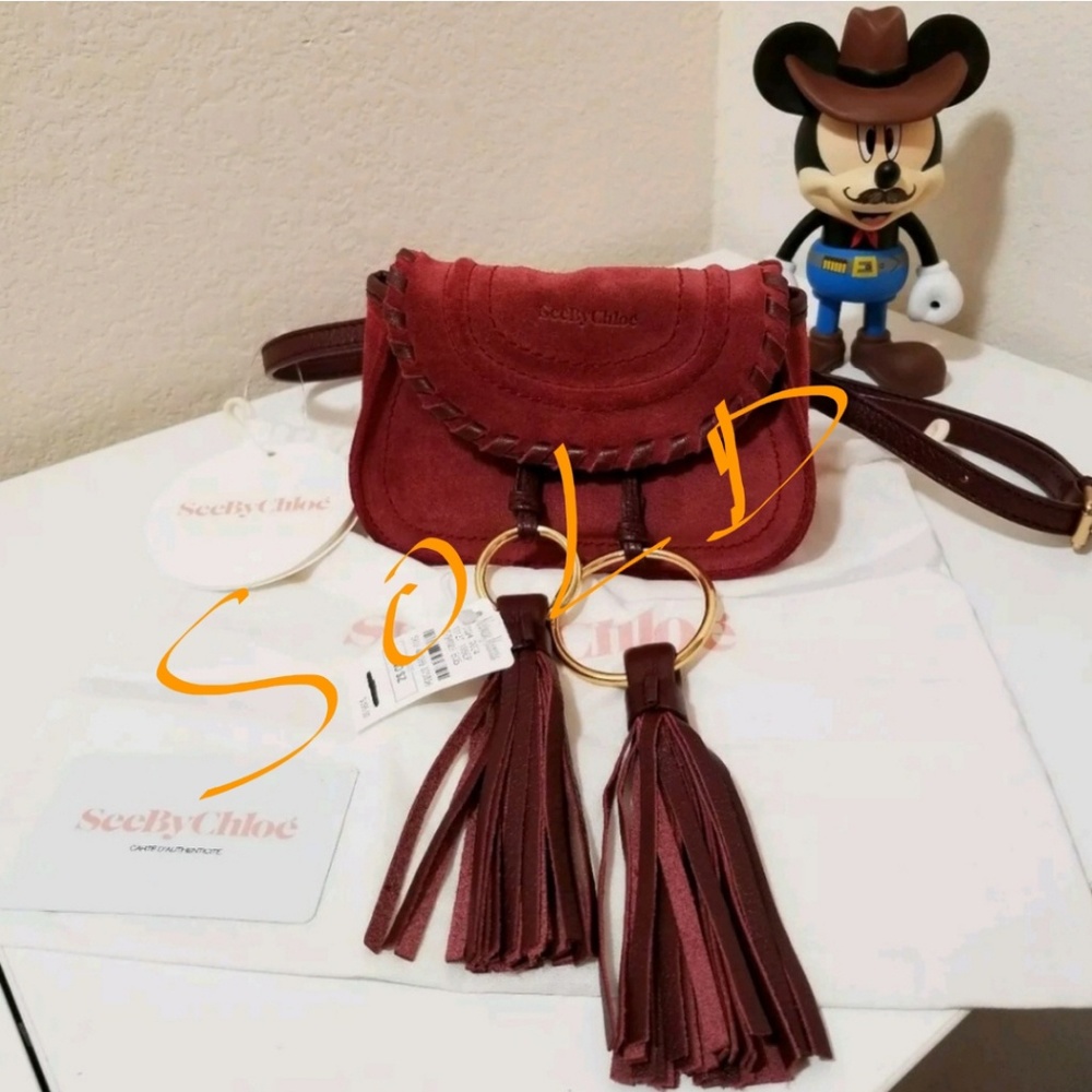 NWT SEE BY CHLOE Polly Suede Convertible Crossbody